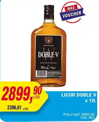Maxiconsumo LICOR DOBLE V x 1lt oferta