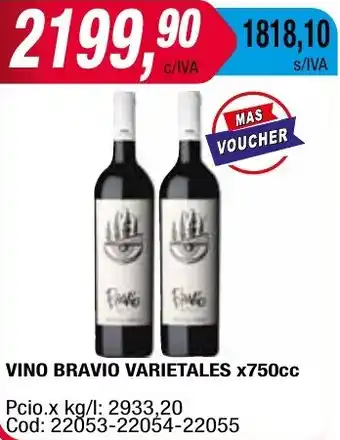 Maxiconsumo VINO BRAVIO VARIETALES x 750cc oferta