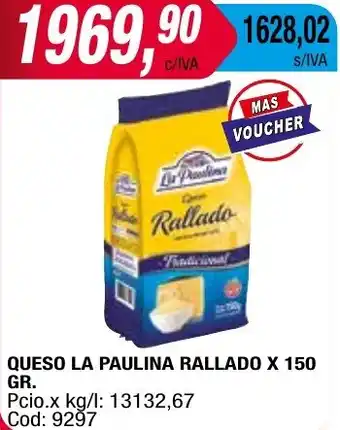 Maxiconsumo QUESO LA PAULINA RALLADO X 150GR oferta