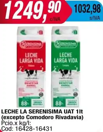Maxiconsumo LECHE LA SERENISIMA UAT 1lt oferta