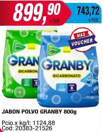 Maxiconsumo JABON POLVO GRANBY 800g oferta