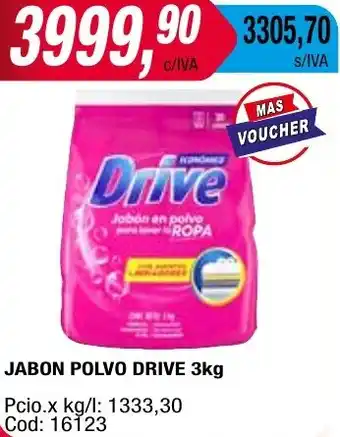 Maxiconsumo JABON POLVO DRIVE 3kg oferta