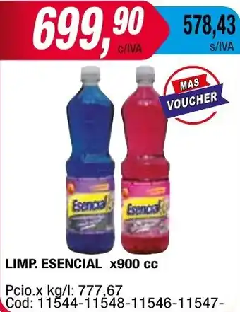 Maxiconsumo LIMP. ESENCIAL x 900cc oferta