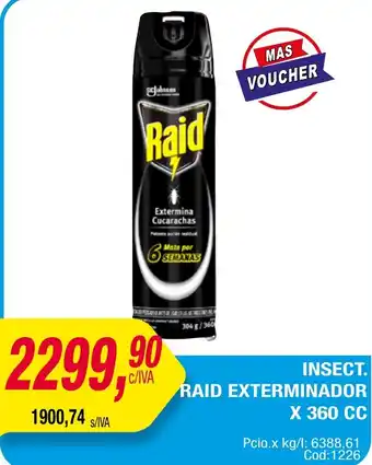 Maxiconsumo INSECT. RAID EXTERMINADOR X 360 CC oferta