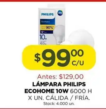 Super MAMI Philips Ecohome Lámpara 10w 6000 H x Un. Cálida / Fría oferta
