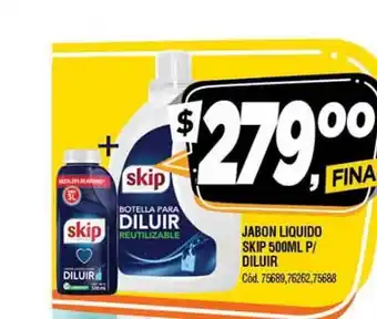Supermercados Yaguar Skip Jabon Liquido 500ml P/Diluir oferta