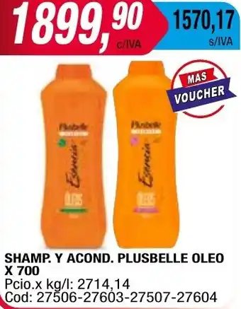 Maxiconsumo SHAMP. Y ACOND. PLUSBELLE OLEO X 700ml oferta
