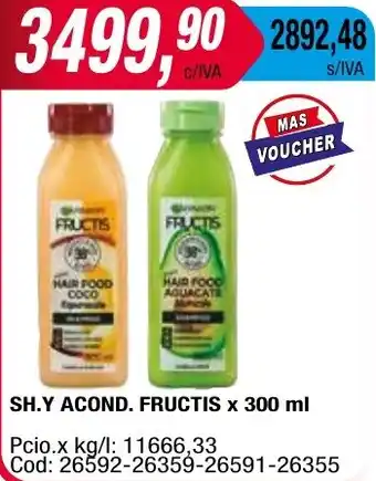 Maxiconsumo SH.Y ACOND. FRUCTIS x 300ml oferta