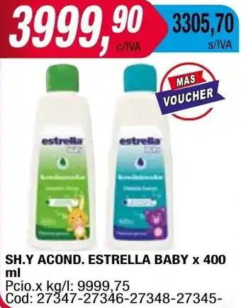 Maxiconsumo SH.Y ACOND. ESTRELLA BABY x 400ml oferta
