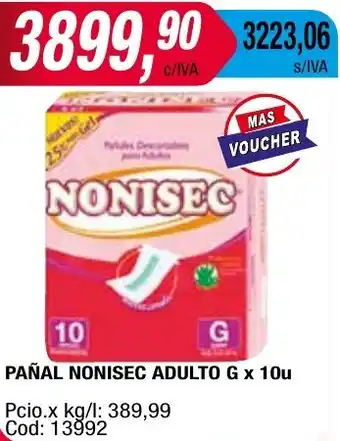 Maxiconsumo PAÑAL NONISEC ADULTO G x 10u oferta