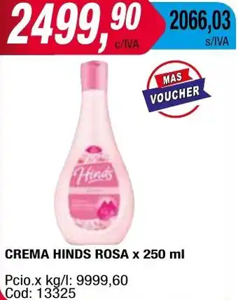 Maxiconsumo CREMA HINDS ROSA x 250ml oferta