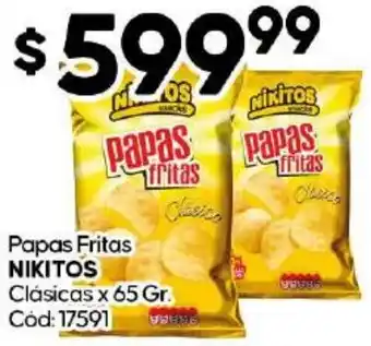 Diarco Papas Fritas NIKITOS Clásicas x 65gr oferta