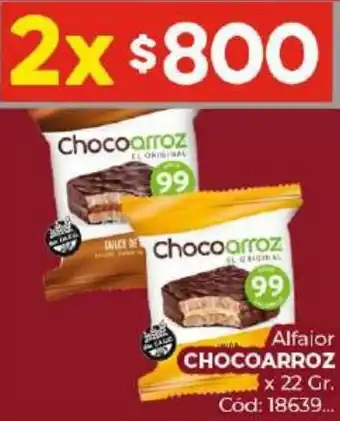 Diarco Alfajor CHOCOARROZ 2 x 22gr oferta