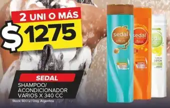 Carrefour Maxi SEDAL SHAMPOO/ ACONDICIONADOR VARIOS X 340cc oferta