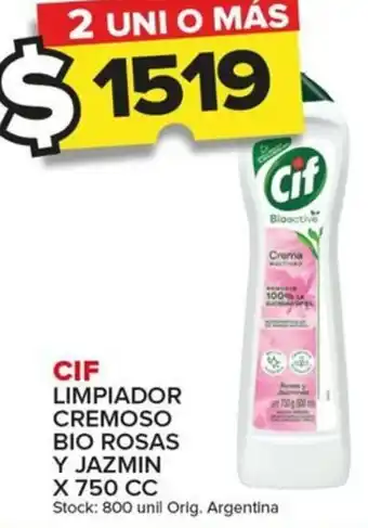 Carrefour Maxi CIF LIMPIADOR CREMOSO BIO ROSAS Y JAZMIN X 750CC oferta