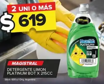 Carrefour Maxi MAGISTRAL DETERGENTE LIMON PLATINUM BOT X 215CC oferta