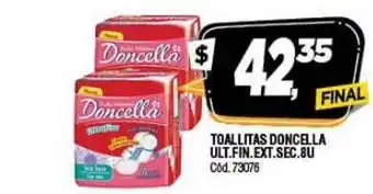 Supermercados Yaguar Doncella Toallitas Ultra Fin. Ext.Sec. 8u oferta