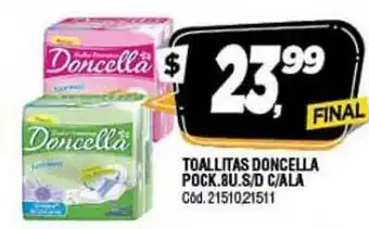Supermercados Yaguar Doncella Toallitas Pock. 8u. S/d C/Ala oferta
