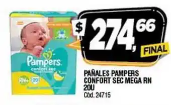 Supermercados Yaguar Pampers Pañales Confort Sec Mega Rn 20u oferta