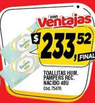 Supermercados Yaguar Pampers Toallitas Humedas Rec. Nacido 48u oferta
