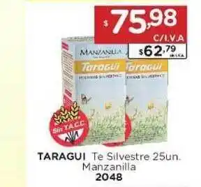 Hipermay Taragüi Te Silvestre 25un Manzanilla 2048 oferta