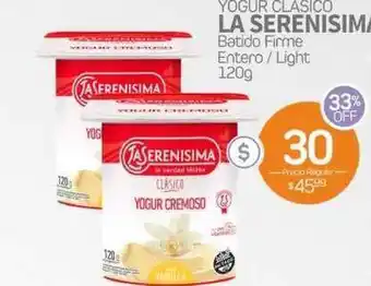 Alvear La Serenisima Yogur Clasico Batido Firme Entero / Light 120g oferta