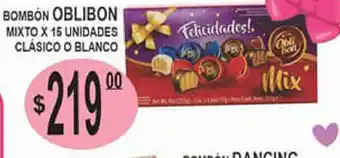 Delfin Supermercados Oblibon Bombón Mixto x 15 unidades Clásico o Blanco oferta