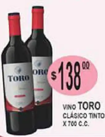 Delfin Supermercados Toro Vino Clásico Tinto x 700cc oferta