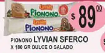 Delfin Supermercados Lyvian Sferco Pionono x 180gr oferta