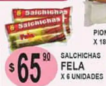Delfin Supermercados Fela Salchichas x 6 unidades oferta