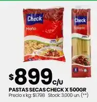 Changomas Check - pastas secas x 500gr oferta
