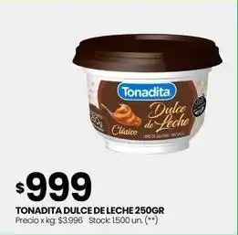 Changomas Tonadita - dulce de leche 250gr oferta