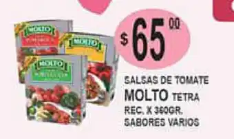 Delfin Supermercados Molto Salsas De tomate Tetra Rec x 360gr oferta