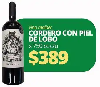 Supermercados A Granel Cordero Con Piel De lobo Vino Malbec x 750cc oferta