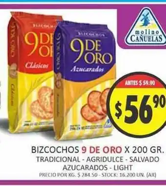 Supermercados Becerra Bizcochos 9 De Oro x 200gr oferta