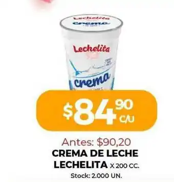 Super MAMI Crema De Leche Lechelita x 200cc oferta