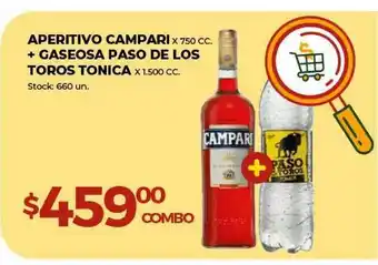 Super MAMI Aperitivo Campari + Gaseosa Paso De Los Toros Tonica x 1.500cc oferta