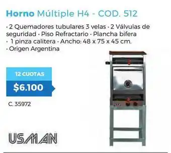 Usman Horno Múltiple H4 - Cod. 512