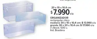 Carrefour ORGANIZADOR rectangular chico mediano 30 x 10 x 10,4 cm oferta