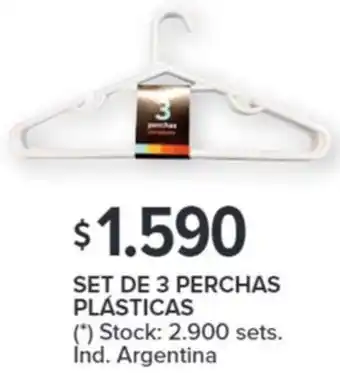 Carrefour SET DE 3 PERCHAS PLÁSTICAS oferta