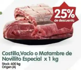 Supermercados Buenos Días Costilla, Vacío o Matambre de Novillito Especial x 1kg oferta