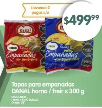 Supermercados Buenos Días Tapas para empanadas DANAL horno/freir x 300g oferta