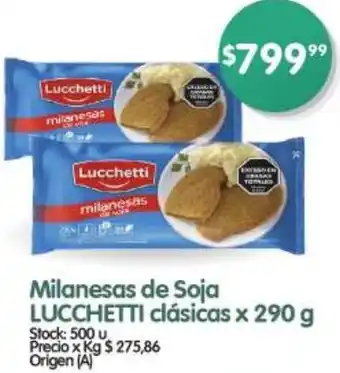 Supermercados Buenos Días Milanesas de Soja LUCCHETTI clásicas x 290 g oferta