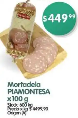 Supermercados Buenos Días Mortadela PIAMONTESA X 100G oferta
