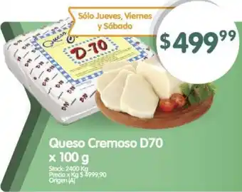 Supermercados Buenos Días Queso Cremoso D70 x 100g oferta