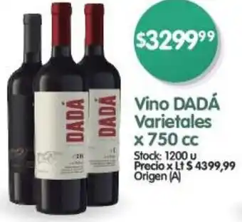 Supermercados Buenos Días Vino DADÁ Varietales x 750cc oferta