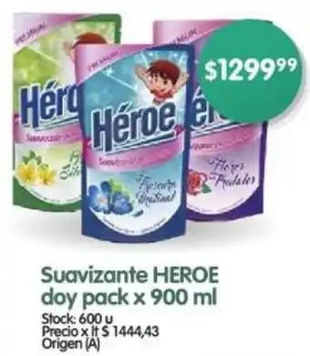 Supermercados Buenos Días Suavizante HEROE doy pack x 900 ml oferta