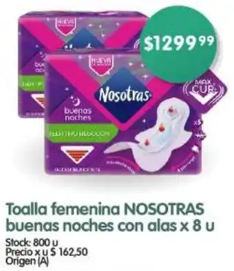 Supermercados Buenos Días Toalla femenina NOSOTRAS buenas noches con alas x 8 u oferta