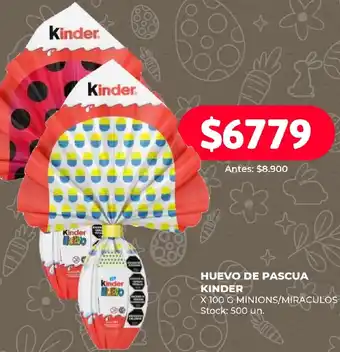 Supermercados Tadicor HUEVO DE PASCUA KINDER X 100G oferta
