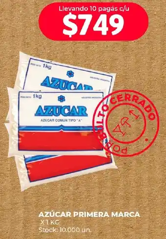 Supermercados Tadicor AZÚCAR PRIMERA MARCA X 1KG oferta